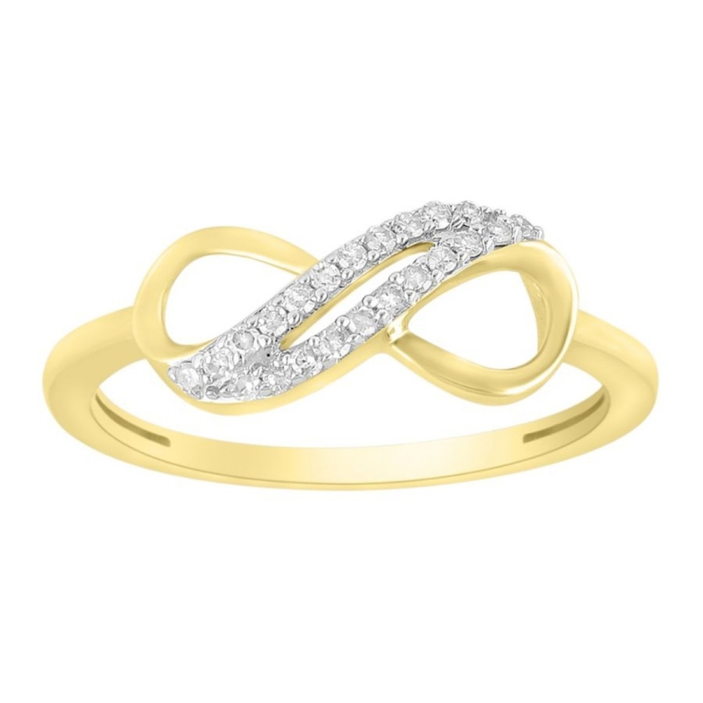 10kt Solid YG - Diamond Infinity Ring